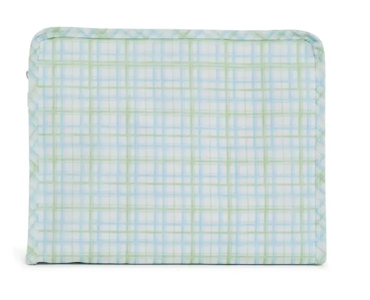 TRVL Roadie Medium Zip Pouch - Classic Plaid Green