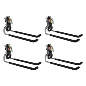 Rubbermaid FastTrack Wall Mounted Garage Storage Utility Multi Hook (4 Pack) Rubbermaid FastTrack Wall Mounted Garage Storage Utility Multi Hook (4 Pack)