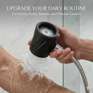 3D Printed Men Handheld Shower Head, High Pressure Spiral Nozzle, Massaging Circular Design, Durable & Efficient, Perfect for Daily Use