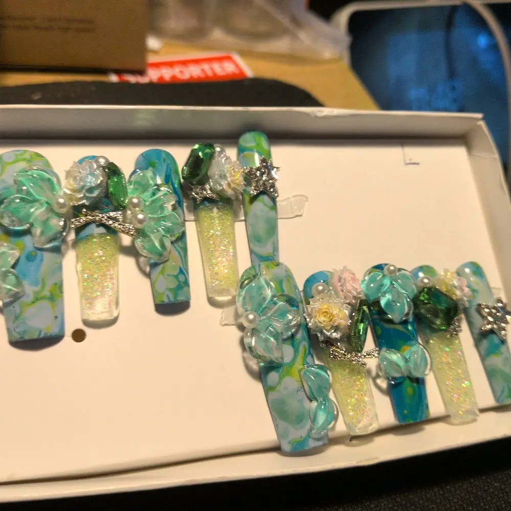 Large-Size Acrylic Water Press-On Nails