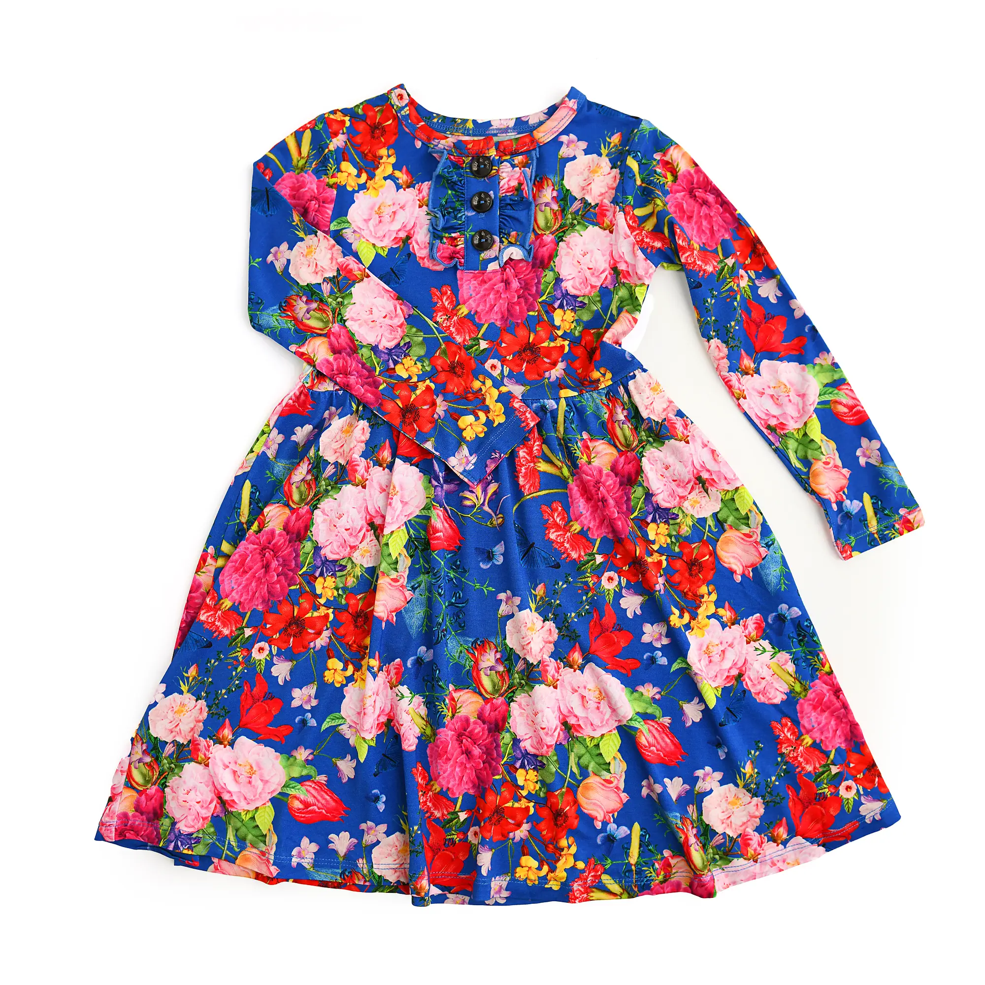 Briella TUTU Dress - Bamboo Toddler Kids Girls Dress Button Front Floral Gigi and Max