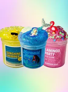 Tropical Slime Bundle - Flamingo Party, Mermaid Magic & Sunshine Shimmer, Scented Slime Gift Set, Icee Slime, Bingsu Slime, Summer