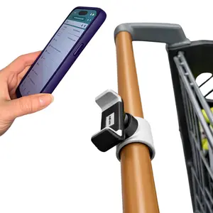 Shopping Cart Phone Holder Mount for Grocery & Supermarket Carts | Flexible Handlebar Clamp | Hands Free Cart Phone Mount for Lists, Coupons & Delivery Apps