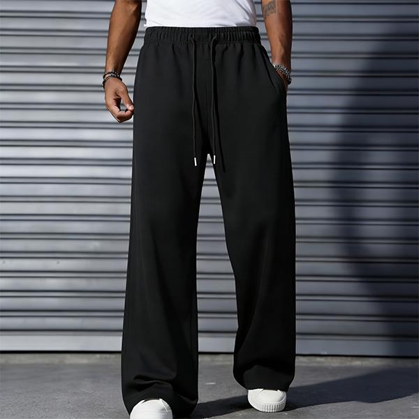 Men's Oversized Wide Leg Pants  Trendy Drawstring Casual Trousers, Comfy Streetwear & Summer Lounge Pants
