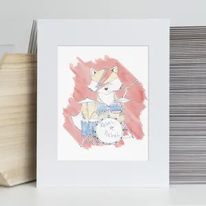 Bowie the Fox, Pop Edition Wall Art, 11x14 Matted Print