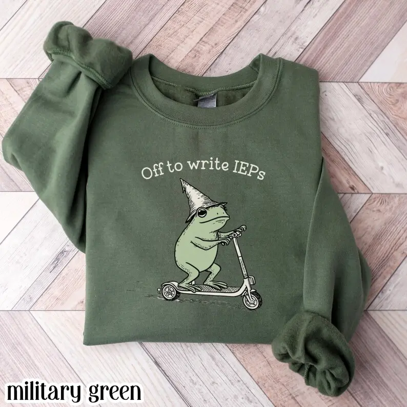 School Psychologist Sweatshirt Special Education Counselor Sweater IEP Tee Frog Scooter Gift SPED Inclusion Teacher Language Pullover Gift