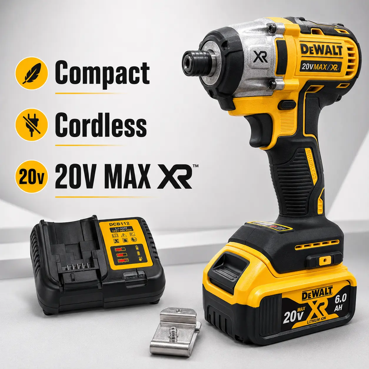 Dewalt 887 Cordless Impact Drill, Brushless Motor 3250RPM Powerful Performance, 1/4" Chuck Power Tool, 20V Battery Compatibility Electric Screwdriver