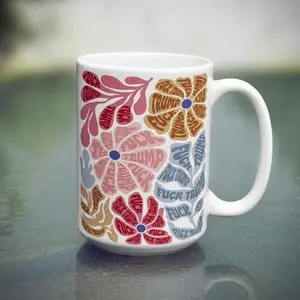 F.ck Donald Trump Mug, Flower Anti Trump Cup, Democrat Coffee Mug, Mother's Day Gift, Floral Design Drinkware, Gift for Woman Right Activist