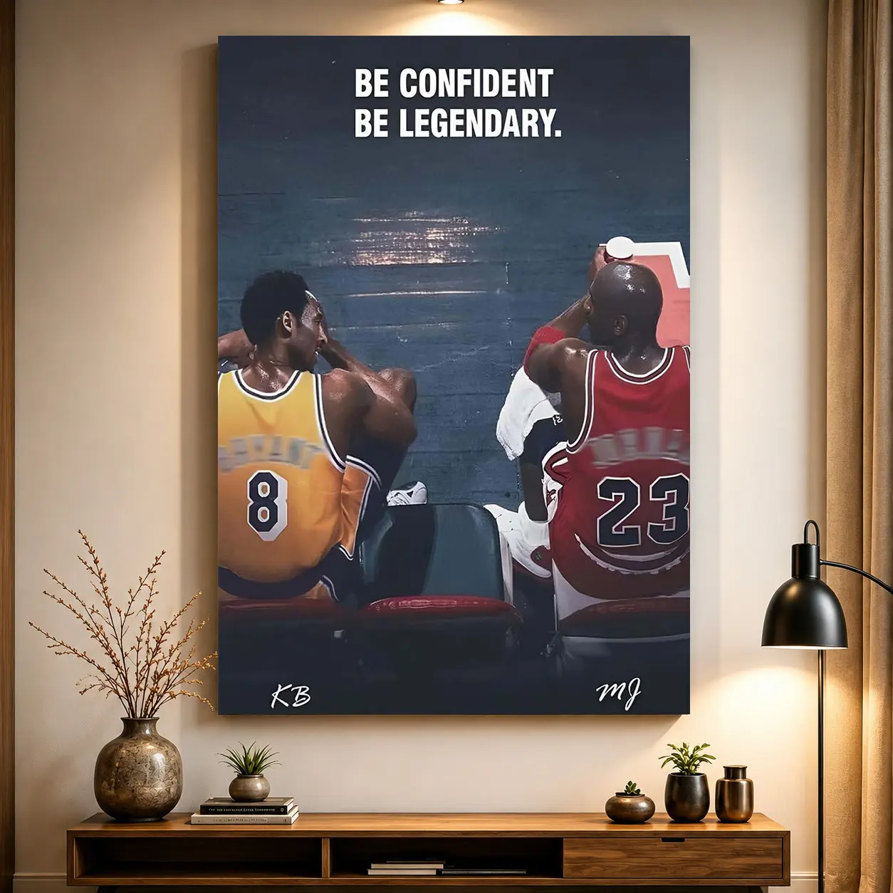 Legendary Basketball Icons Wall Art, Motivational Sports Quote Poster, Inspirational Athlete Wall Decor