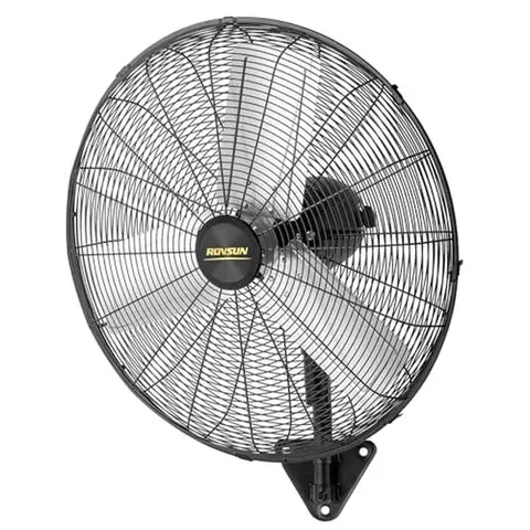 ROVSUN 18/20/24/30 in Sturdy Industrial AC Indoor Wall-Mounted Fan - Adjustable/Variable Speed, High Velocity, Heavy Duty, Max 10600 CFM, Aluminum Blade, Dual Ball Bearing Motor, 86.6'' Power Cord, 75° Left-Right Rotating Head Oscillation, for Garage, Gym