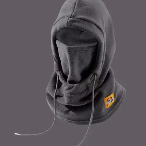 Unisex Solid Color Drawstring Design Hooded Outdoor Hiking Hat, Casual Windproof Warm Hat for Fall & Winter, Fashion Accessories for Men & Women, Beanie Hats