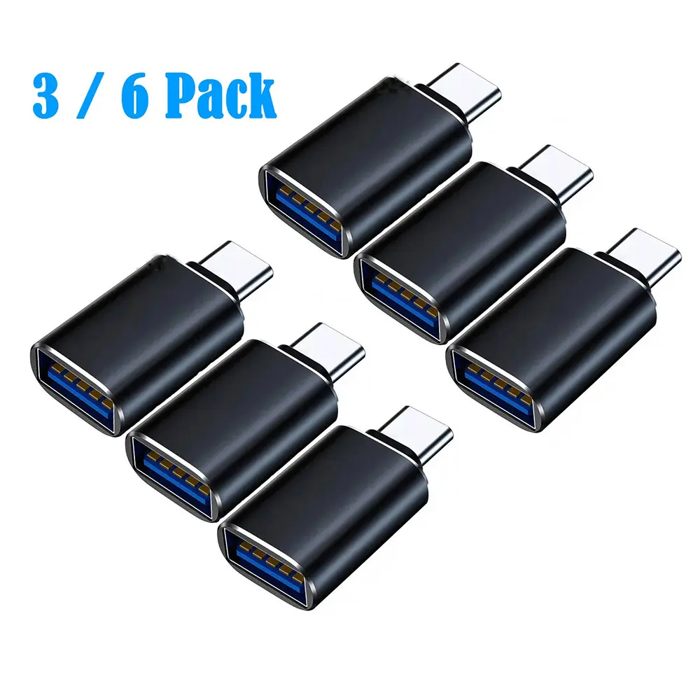 3/6-Pack Adaptador Convertidor USB-C 3.1 Macho a USB A Hembra OTG Tipo C para teléfono Android