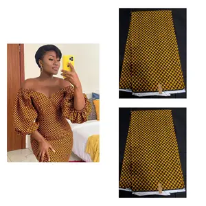Brown and Yellow African Ankara Fabric
