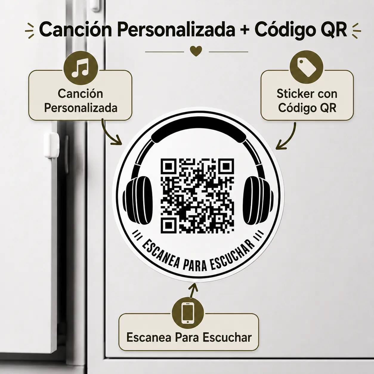Canción Personalizada + Sticker con Código QR I QR Code Sticker + Custom Song