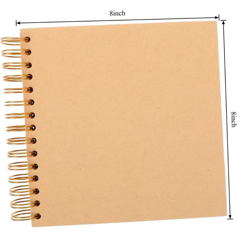 Travel Scrapbook Album 40 Pages (8 x 8 Inch) Brown  Kraft Paper, Photo Album Scrapbook, Memory Book - Ideal for Your Anniversaries Scrapbooking Albums Art & Craft Projects,Christmas Gift Ideas.