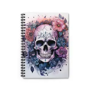 Sugar Skull Spiral Notebook, Dark Academia  Gothic Notebook, Goth, Junk Journal, Skull Notebook