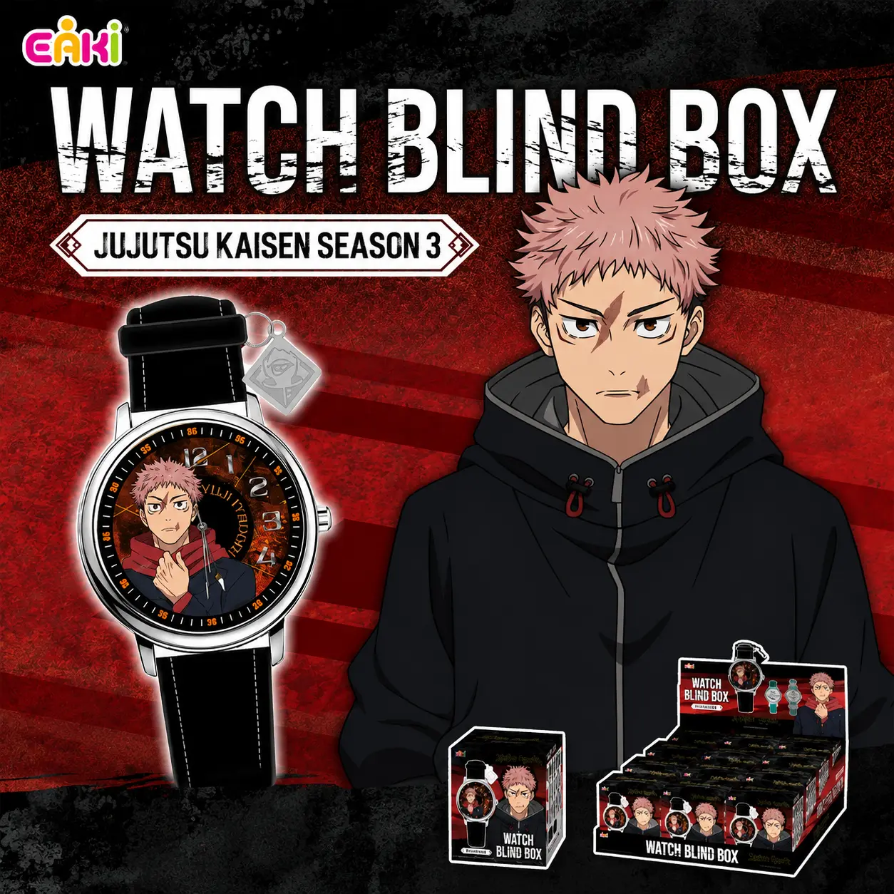 Jujutsu Kaisen Watch Blind Box anime character quartz wristwatch equipped with decorative pendant Stylish daily accessory wonderful collectible merchandise and surprise gift for Jujutsu Kaisen fans