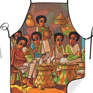 Ethiopia Ethiopian Life Apron Cook for Man Woman Printed Adjustable Waistband, Durable Polyester Cooking Apron Suitable for Kitchen, Gardening, Orchard Picking, Christmas, Halloween