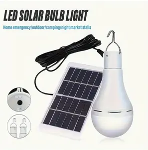 1pc Ultra-Bright LED Camping Light - Rechargeable, Waterproof with Hook & Solar Panel, Perfect for Outdoor Adventures, Night Fishing & More