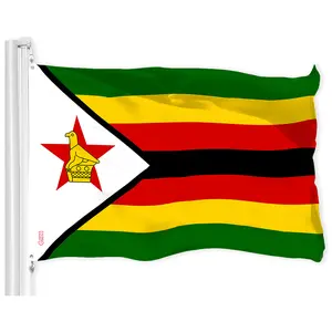 G128 Zimbabwe Zimbabwean Flag | 3x5 Ft | LiteWeave Pro Series Printed 150D Polyester | Country Flag, Indoor/Outdoor, Vibrant Colors, Brass Grommets, Thicker and More Durable Than 100D 75D Polyester