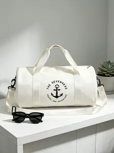 Nautical Anchor Print Travel Bag, Large Capacity Waterproof Backpack, Unisex Casual Luggage, Durable for Travel and Training