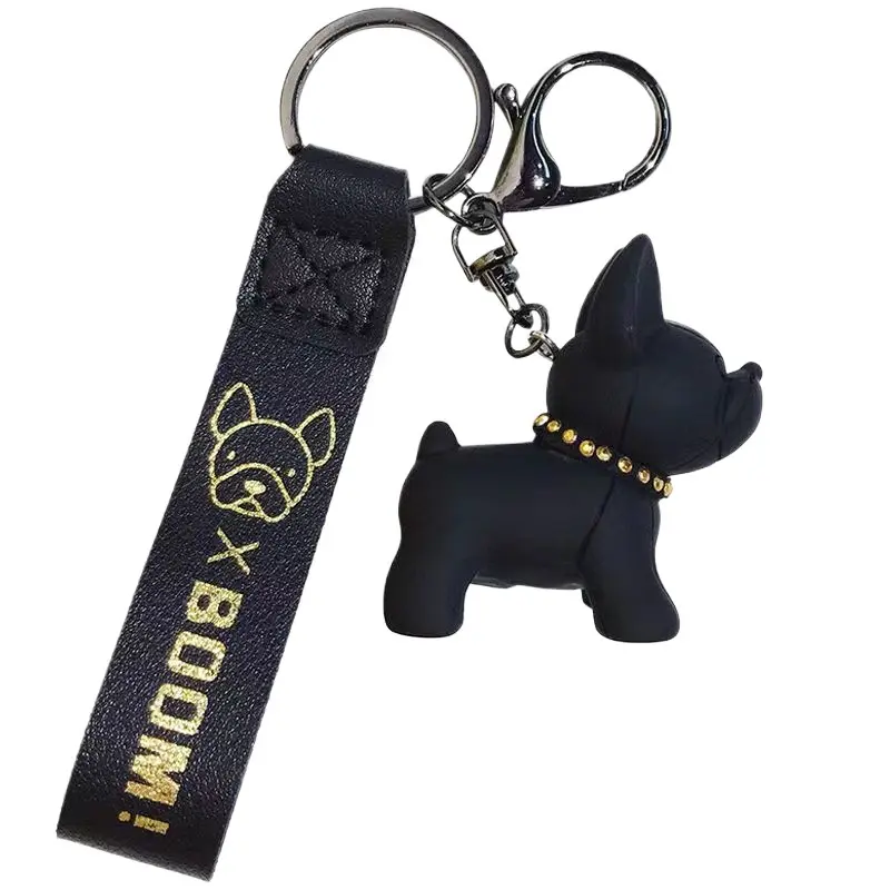1pcs Bulldog Keychain Fashion Men Women Bag Car Pendant Jewelry Key Ring Keychain Small Ornaments handbag accessory phone charm gift