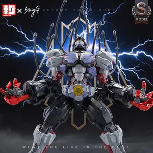 1/100 Scale Mecha Model Kit Heavy Armor Action Figure With Mechanical Arms And Legs And Interchangeable Weapon Accessories Cyberpunk Style DIY Sci-Fi Robot Assembly Set 19cm/7.5in For Hobbyists