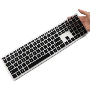 Keyboard Cover Skin for HP Pavilion 27" All in One Desktop xa0055ng/xa0050/xa0080/xa0014/0370Nd/0010Na/0076Hk, HP Pavilion Wireless Keyboard Combo 800, HP Pavilion 23.8 24 inch Desktop-BlackGift