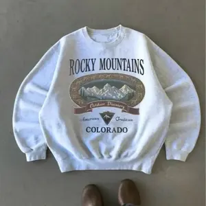 Retro Rocky Mountains Sweatshirt, Vintage 90s Colorado Graphic Crewneck, Mountain Pullover Gift, Nostalgia Hiking Old School Gift