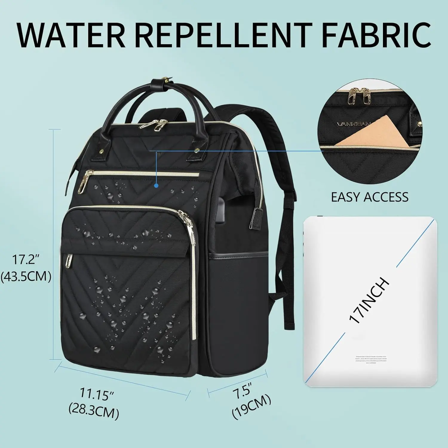 15 laptop rolling backpack OIWAS Rolling Backpack