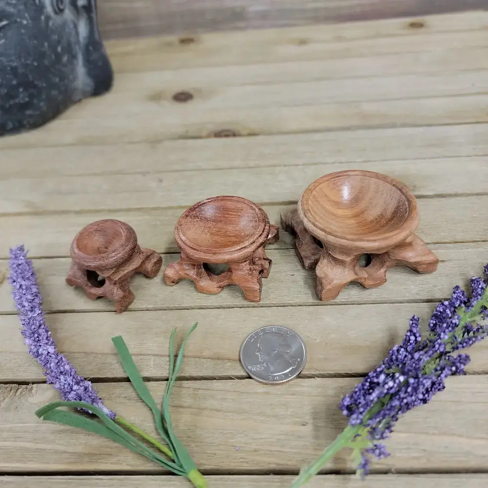 🪵✨ Carved Wood Sphere Stands – Elevate, Ground and Display Your Treasures 🌟