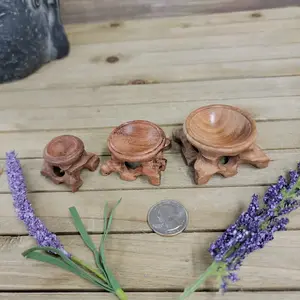 🪵✨ Carved Wood Sphere Stands – Elevate, Ground and Display Your Treasures 🌟