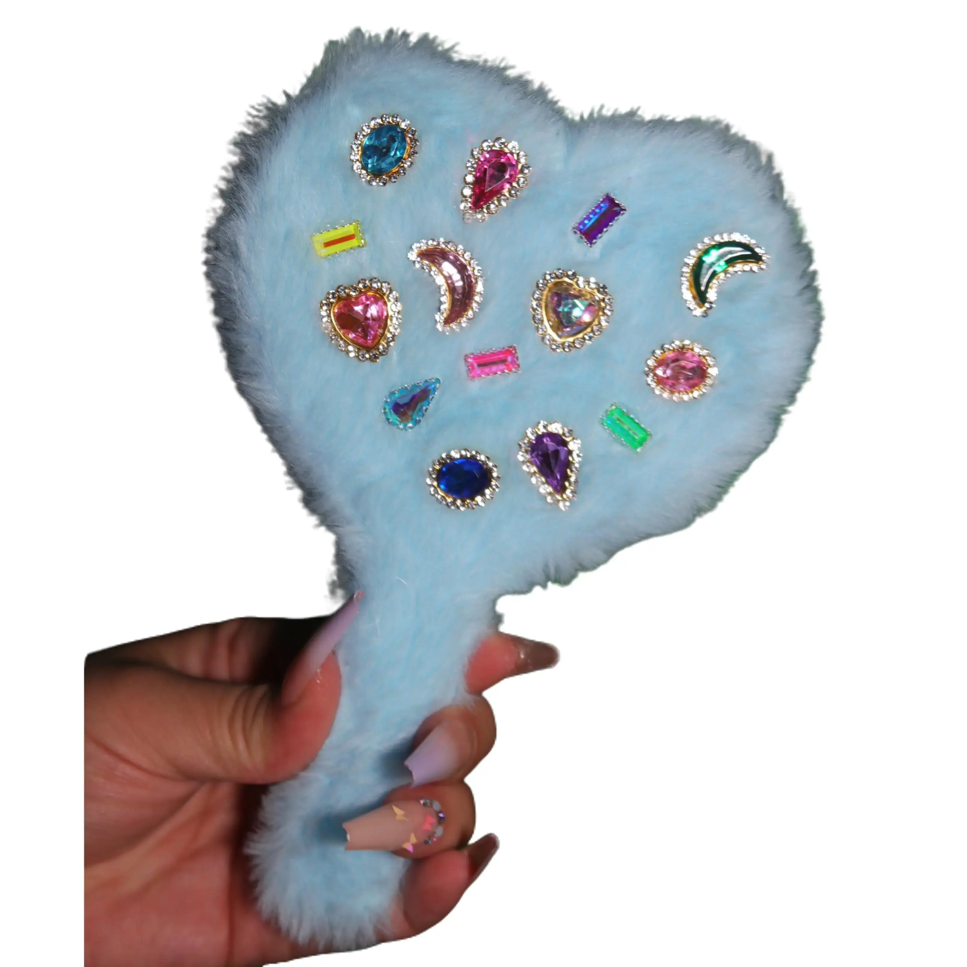 BLUE HEART PLUSH MIRROR