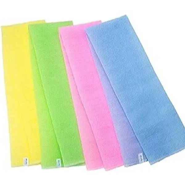 4-Pack Long Exfoliating Washcloth - African Net Sponge, Japanese Body Scrubber for Shower, Deep-Cleansing Back Towel for Smooth, Radiant Skin