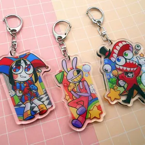 Pomni, Jax, and Caine 2.5 Inch Acrylic Keychains, The Amazing Digital Circus Bag Charms