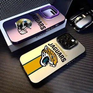 Jacksonville J-Jaguars Phone Case For iPhone 12 13 14 15 16 17 Pro Max Air | Aurora Gradient Laser Metallic Phone Case | Multicolor Matte Finish with Smooth Soft-Touch Feel | Scratch-Resistant Anti-Fingerprint Protective Cover
