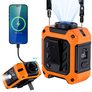 Portable Waist Fan with LED Light - Compact Design for Home or Office Use