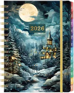 2026 Planner - Planner 2026, 2026 Planner Weekly and Monthly, Jan 2026 - Dec 2026, 6.3” x 8.4”, Twin-Wire Binding, Colorful Monthly Tabs, Inner Pocket, Elastic Closure, Holidays, Inspiring Quote