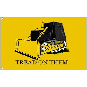 Tread On Them Killdozer Flag Funny Flags for Room Guys Girls College Dorm Bedroom Meme Flag Tapestry Man Cave Wall Art Decor Indoor Outdoor Home House Decoration Banner
