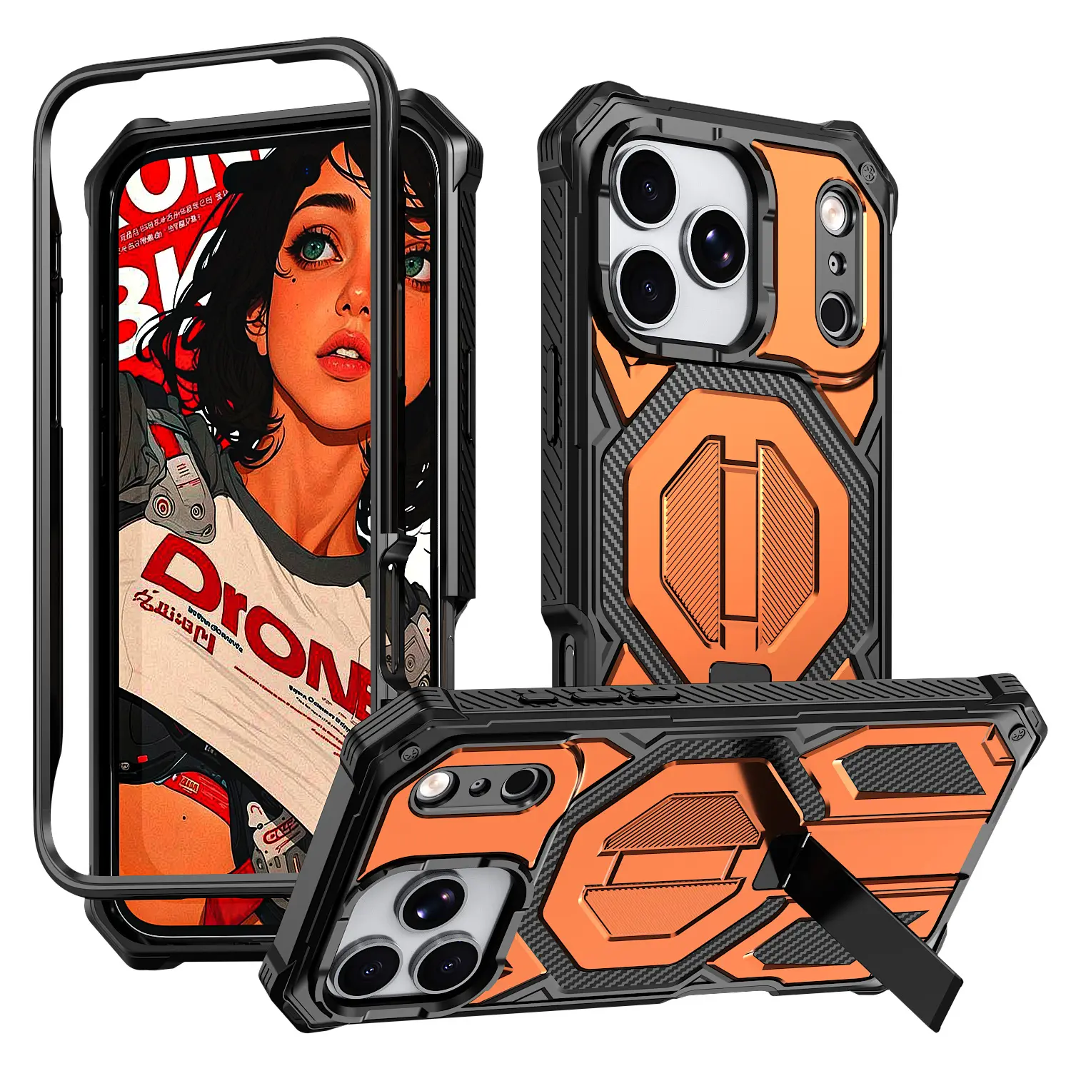 New Model iP17ProMax Case Waterproof Dustproof Shockproof with Magnetic Suction Bracket iP16 Full Body Shock Resistant Drop Proof Cover