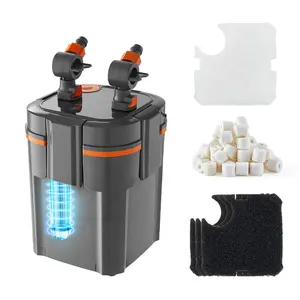 fathersdaygift  VEVOR 224.5GPH Canister Filter, 2-Stage External Aquarium Filter with Timed Light, Powerful Pump, Water Circulation Cleaning with Media for Large Fish Tanks Aquariums Up to 55 Gallons, Freshwater