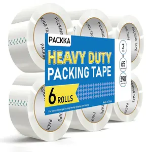 Heavy Duty Packing Tape Refills 6 Rolls, 2 inch x 65 Yards, for Shipping Packaging Moving Sealing and Storage