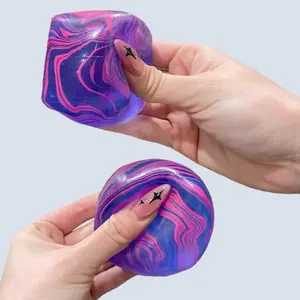 Satisfying Ice Swirl Cube Clear Stress Ball Sensory Toy Squishy ASMR Return to Original Shape Slime Texture Decompression Squeeze Maltose Sugar