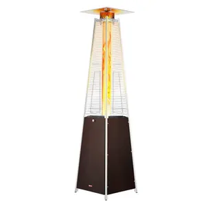 VEVOR Patio Heater for Outdoor Use, 50000BTU Propane Heater Tall Hammered With Round Table Design, Metal Burner and Wheels, Outdoor Patio Flame Heater for Patio, Party, Backyard, Garden, Silver Gray