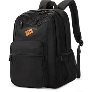 26L Black Backpack for College, and Travel: Water Resistant Bookbag