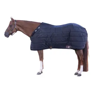 Adjusta-Fit Dura-Nylon V-Free Closed Front Leg Strap Horse Stable Blanket - Medium Weight