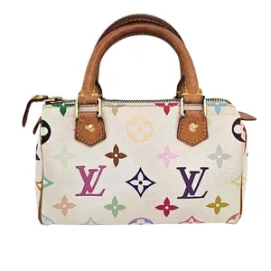 Pre-owned Louis Vuitton leather Mini Bags Takashi Murakami White Multicolor Mini Speedy