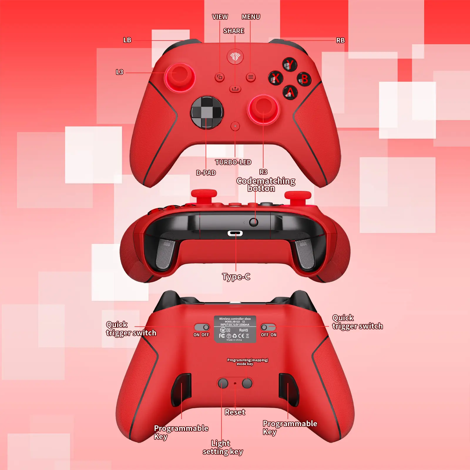 YUYIU Xbox HallEffect Wireless Controller for Xbox Series X/S, Xbox One,  Steam & PC