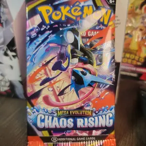 Mega Evolution Chaos Rising Official TCG Play Packs, Authentic Collectible Trading Cards, English Non-Sports Collectible Cards (1/1 Count) Pokémon Booster Pack
