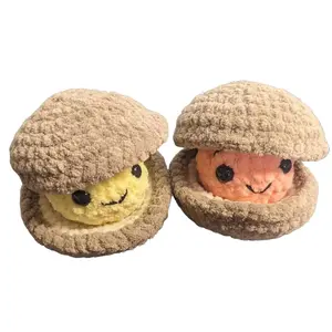 Handmade Clam Shell Plushie - Crochet Clam Stuffed Animal - Ocean Plush - Amigurumi Gift